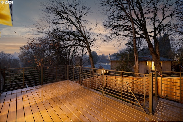 view of deck at dusk