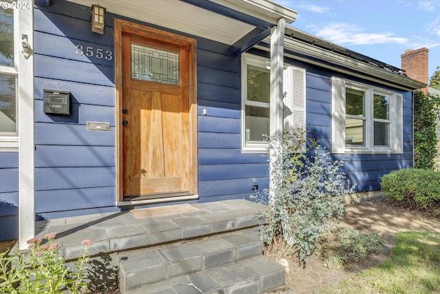 view of doorway to property