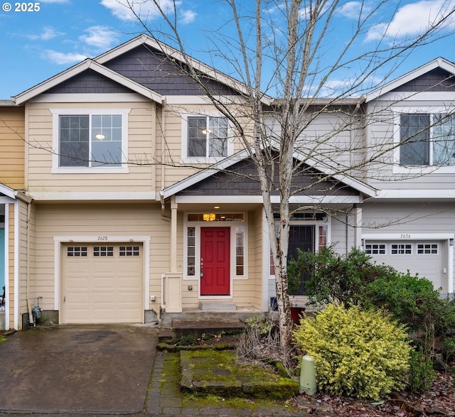 view of front of home featuring a garage