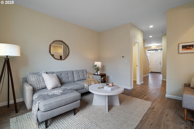 living room featuring hardwood / wood-style floors