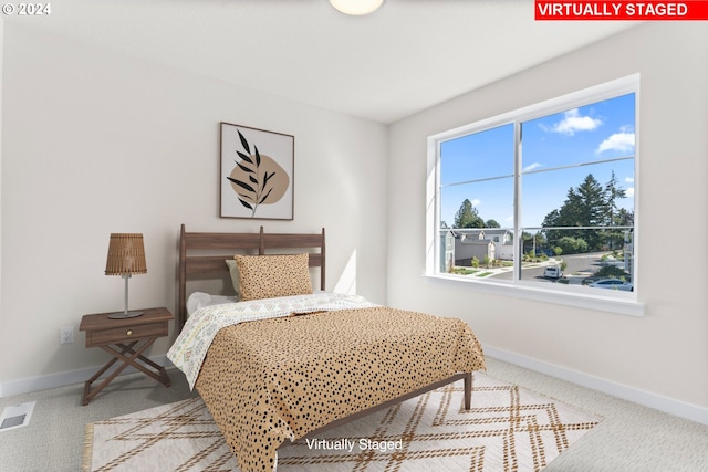 bedroom with carpet floors