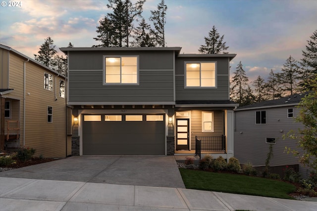 modern home with a garage