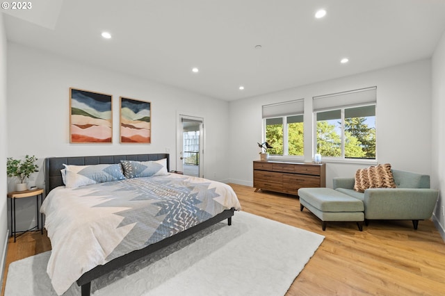 bedroom featuring light wood-type flooring