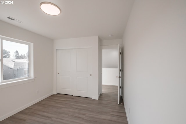 unfurnished bedroom featuring light hardwood / wood-style flooring