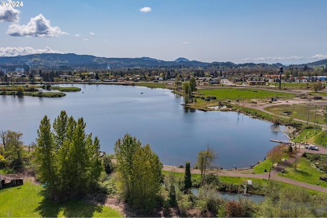 property view of water featuring a mountain view