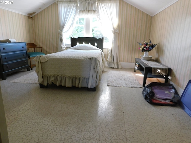 bedroom featuring ornamental molding