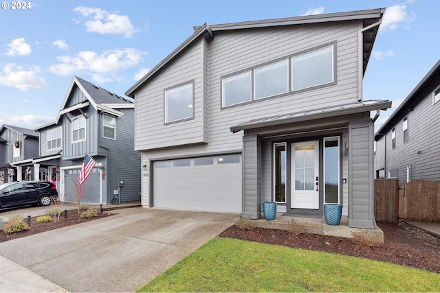 view of front facade featuring a garage