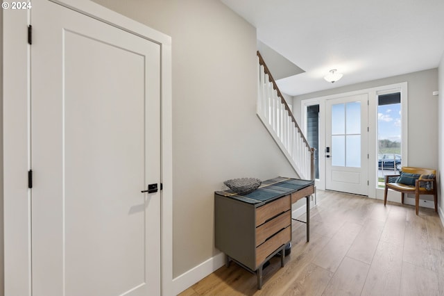 foyer featuring light hardwood / wood-style flooring