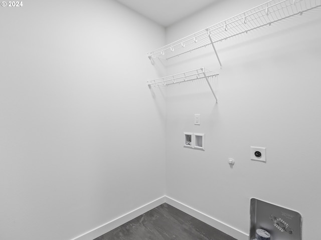 washroom with washer hookup, hookup for a gas dryer, and electric dryer hookup