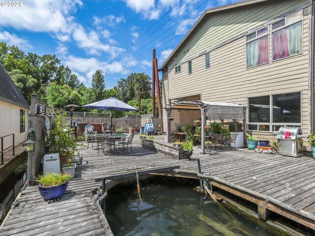 view of dock area