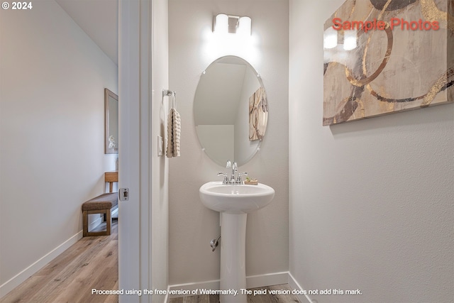 bathroom featuring wood-type flooring