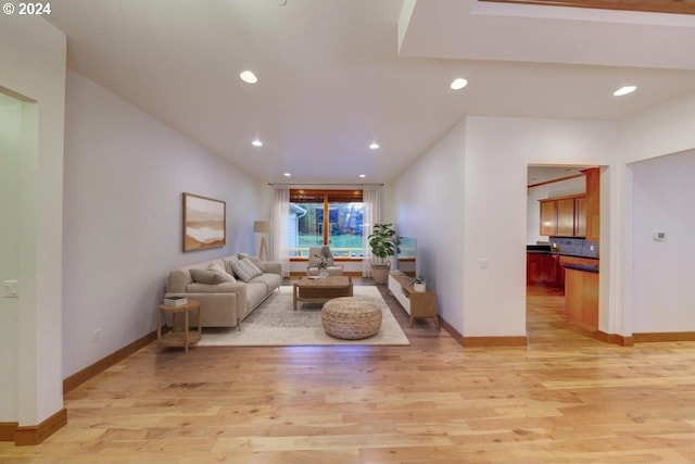 living room featuring light hardwood / wood-style flooring