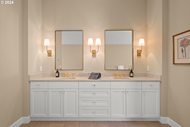 35222 NE 92nd Ct, La Center, WA 98629 - full bathroom with baseboards, double vanity, and a sink