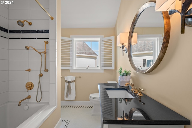 35222 NE 92nd Ct, La Center, WA 98629 - full bath with toilet, a sink, plenty of natural light, and bathing tub / shower combination