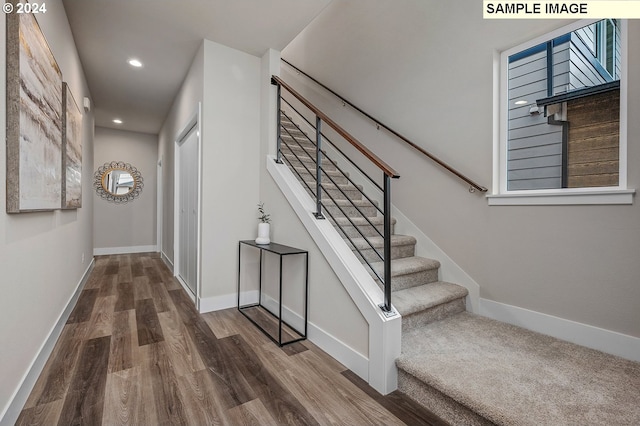 interior space with hardwood / wood-style floors