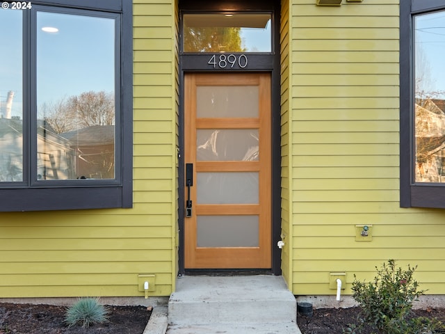 view of doorway to property