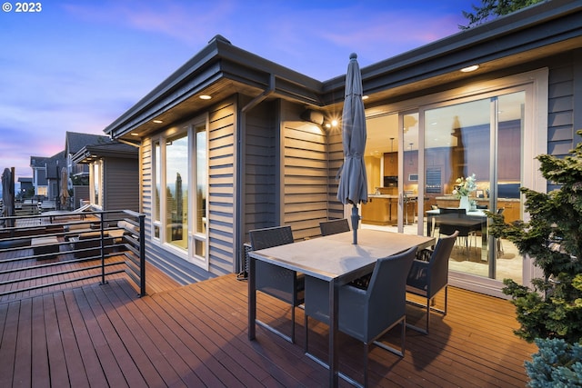 view of deck at dusk