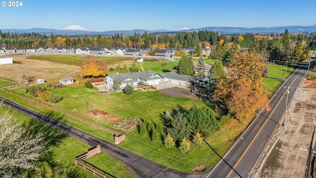 aerial view with a mountain view