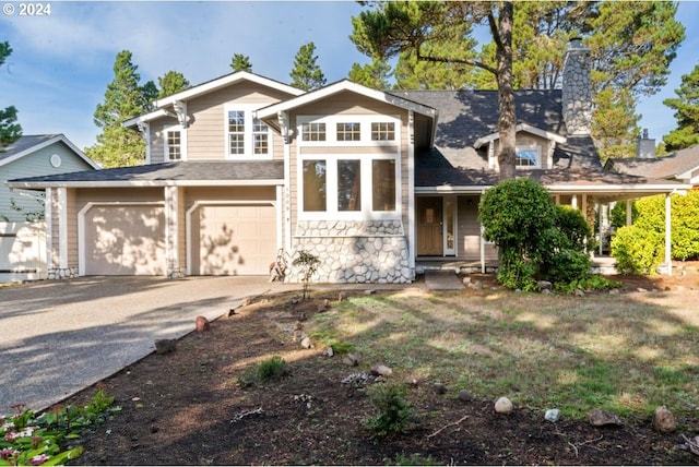 view of front facade with a garage