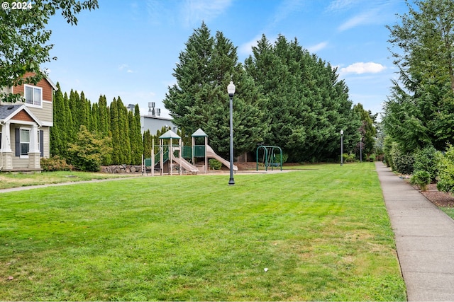 view of yard featuring a playground