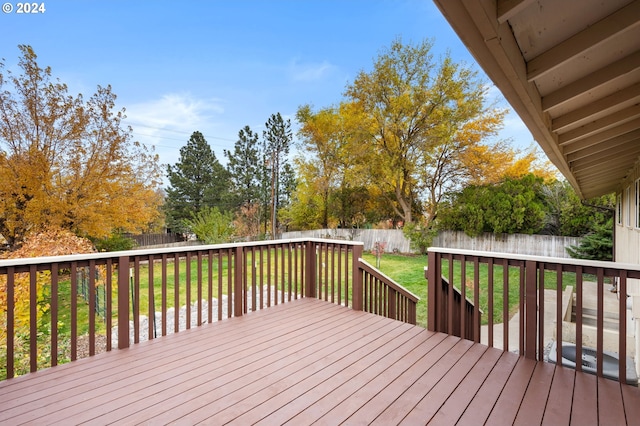 deck with a lawn