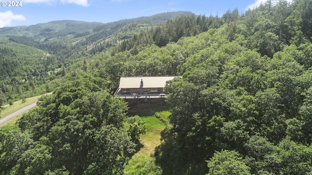 drone / aerial view with a mountain view