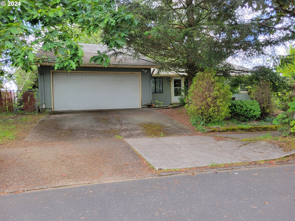 view of front of home with a garage