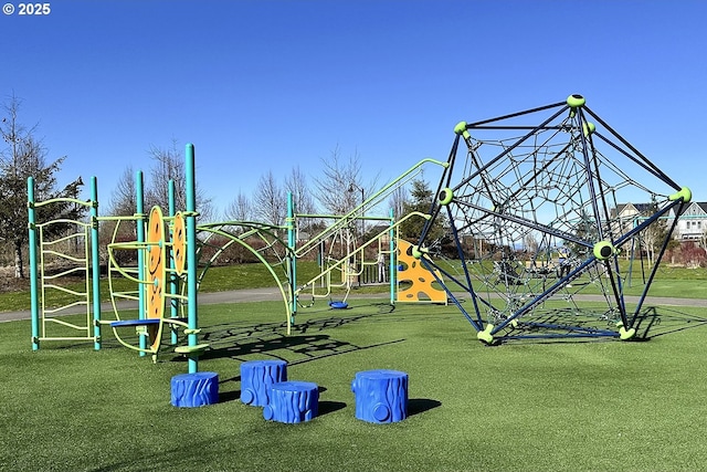 communal playground with a yard