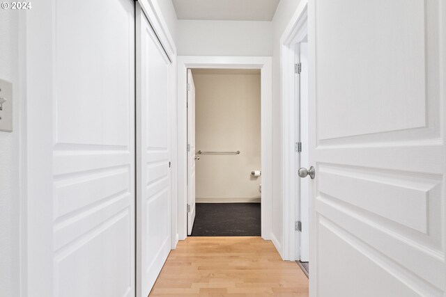 hallway featuring light wood-type flooring