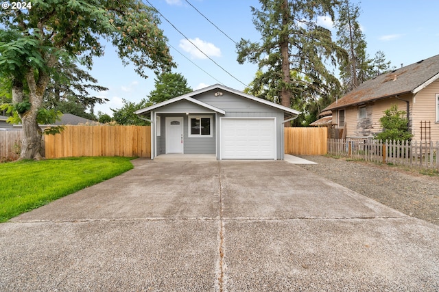 garage with a yard