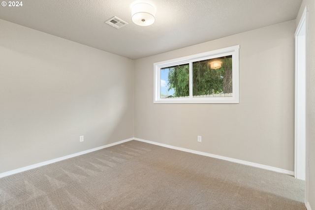 empty room featuring carpet flooring and a textured ceiling