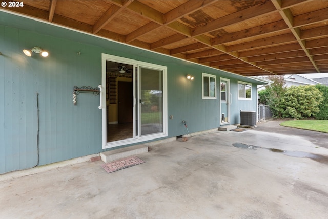 view of patio featuring central AC unit