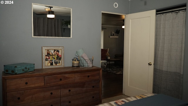 bedroom featuring ornamental molding