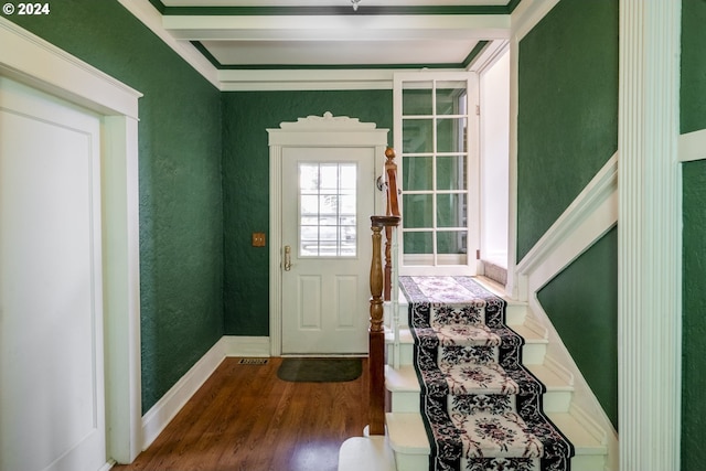 doorway to outside with hardwood / wood-style flooring