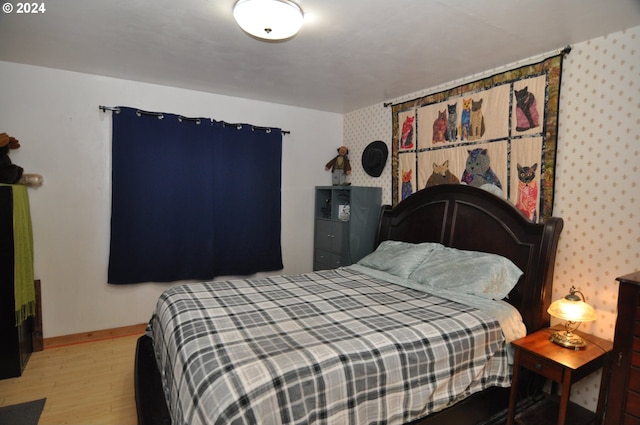 bedroom featuring light wood-type flooring