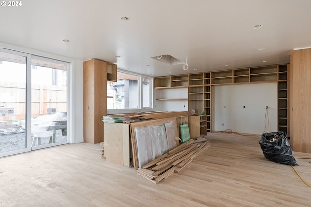 kitchen with light hardwood / wood-style flooring