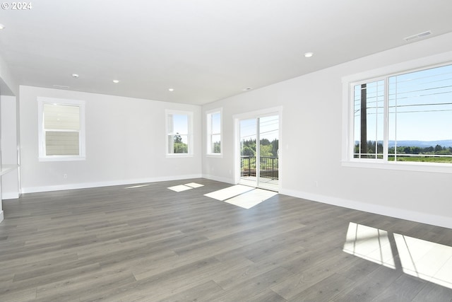 spare room featuring dark hardwood / wood-style floors