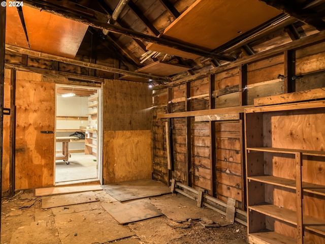 misc room featuring lofted ceiling