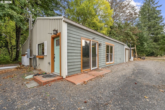 view of outdoor structure with a garage