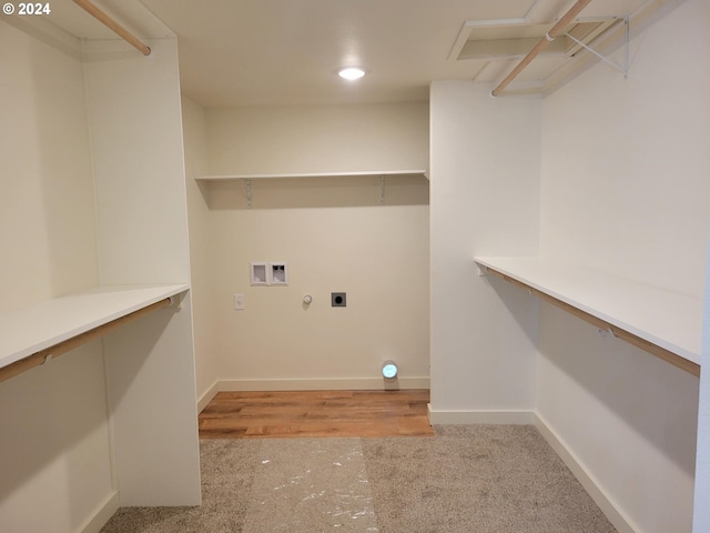 80 S 21st St, Saint Helens, OR 97051 - washroom with electric dryer hookup, washer hookup, recessed lighting, baseboards, and carpet flooring