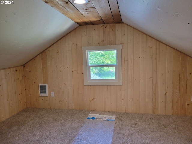 80 S 21st St, Saint Helens, OR 97051 - additional living space featuring lofted ceiling, carpet floors, and wood walls