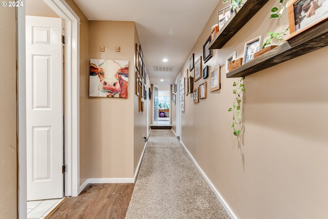 89329 Old Mohawk Rd, Springfield, OR 97478 - hallway with baseboards, recessed lighting, and light wood-type flooring