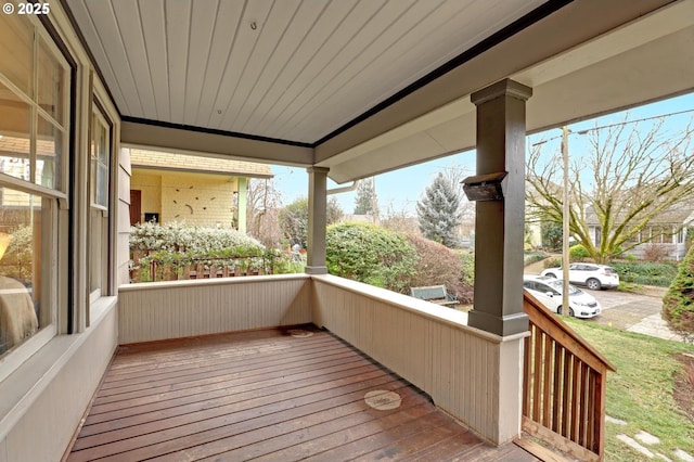 wooden deck with a porch