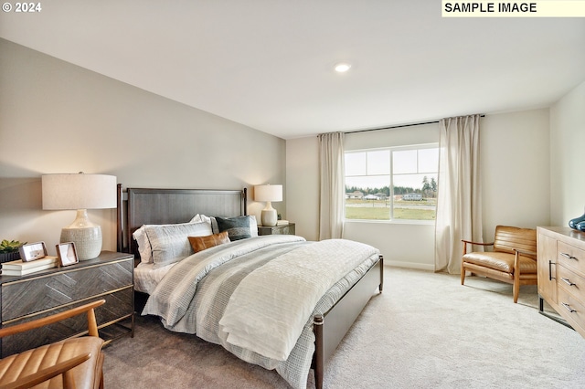 bedroom featuring carpet