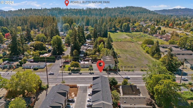 aerial view featuring a mountain view