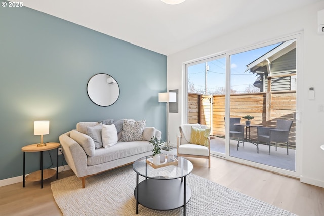 living room featuring wood-type flooring