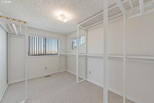 spacious closet featuring visible vents and carpet flooring