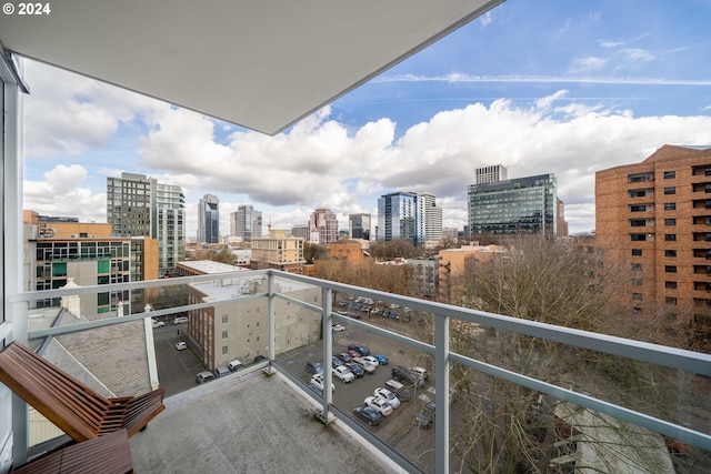 balcony featuring a city view