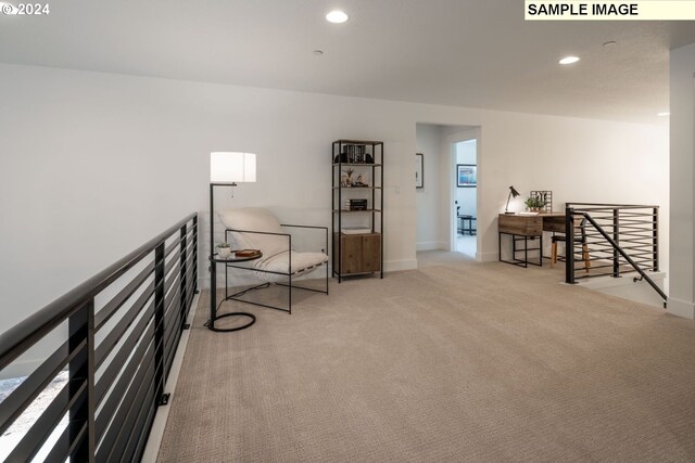 3600 N 11th Cir, Ridgefield, WA 98642 - sitting room featuring an upstairs landing, carpet flooring, recessed lighting, and plenty of natural light