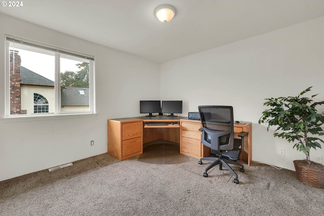 view of carpeted office